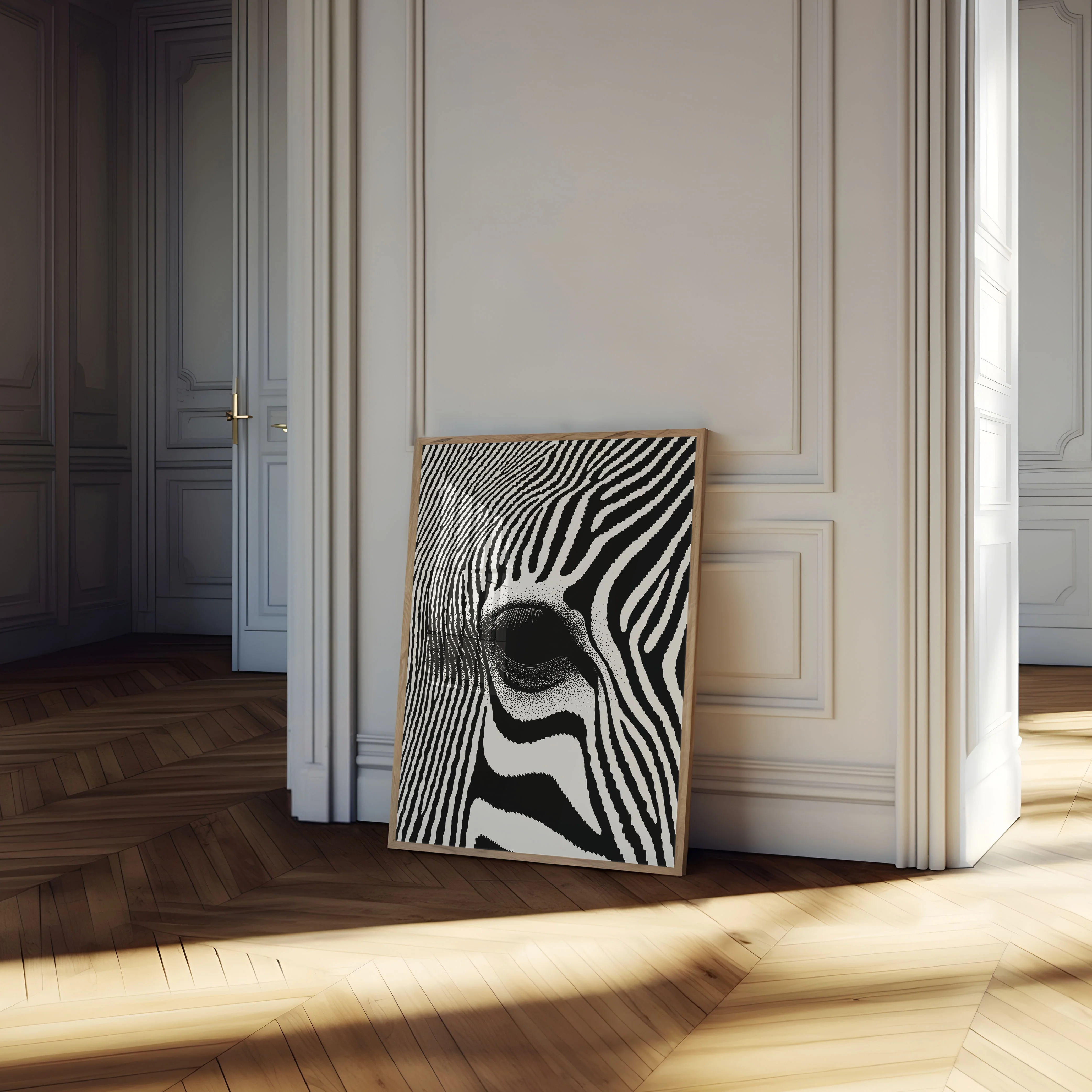 Zebra Eye Black and White Poster - Image 4