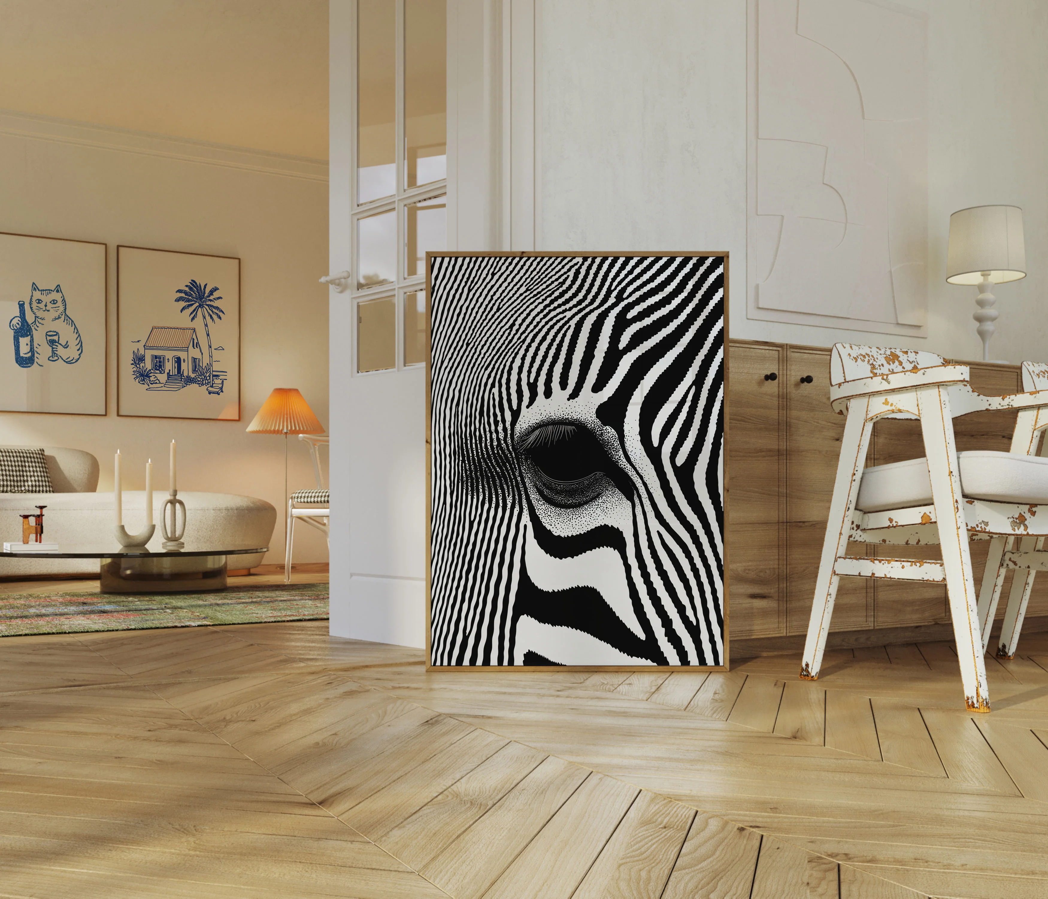 Zebra Eye Black and White Poster - Image 5