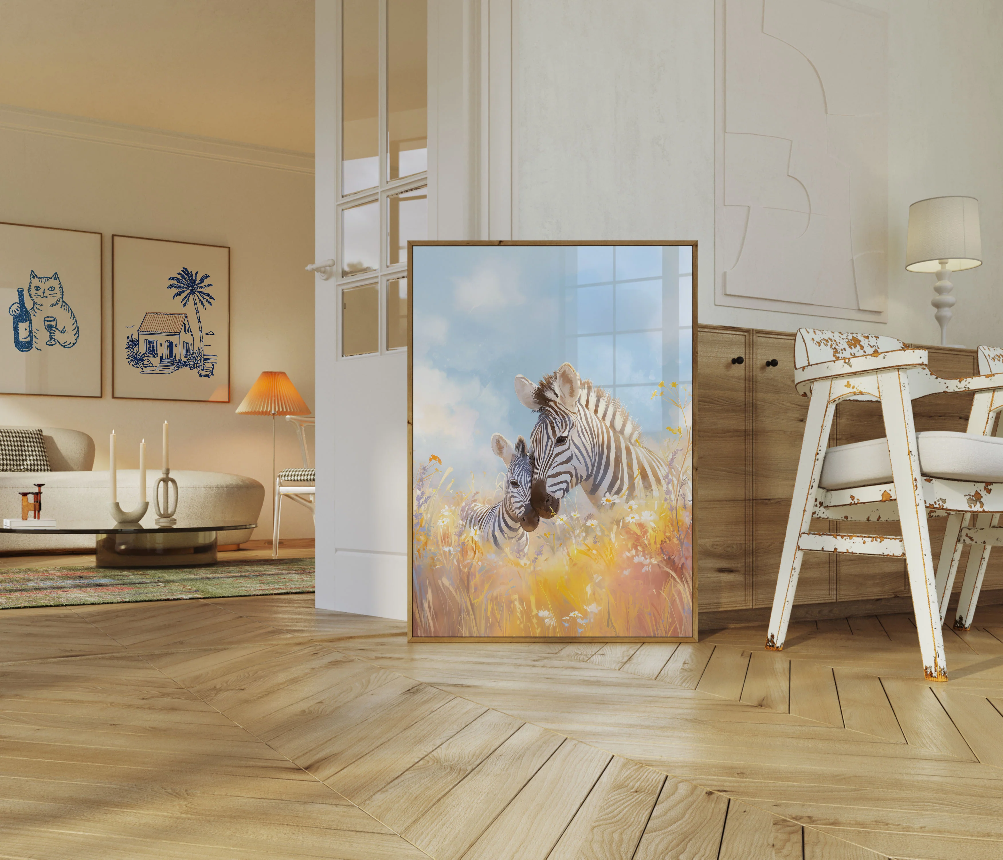 Zebra Family Meadow Poster - Image 5