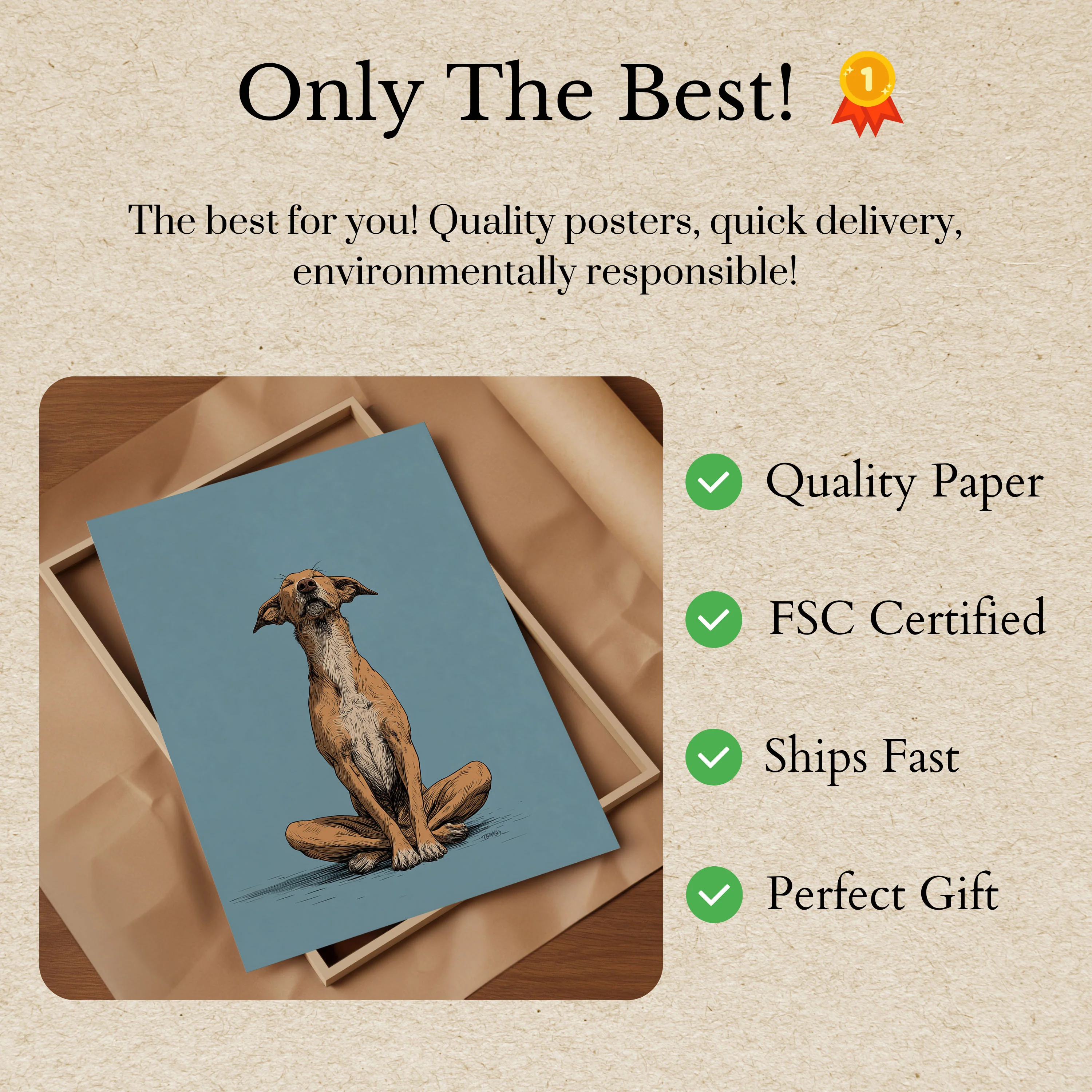 Zen Dog Yoga Poster - Image 3
