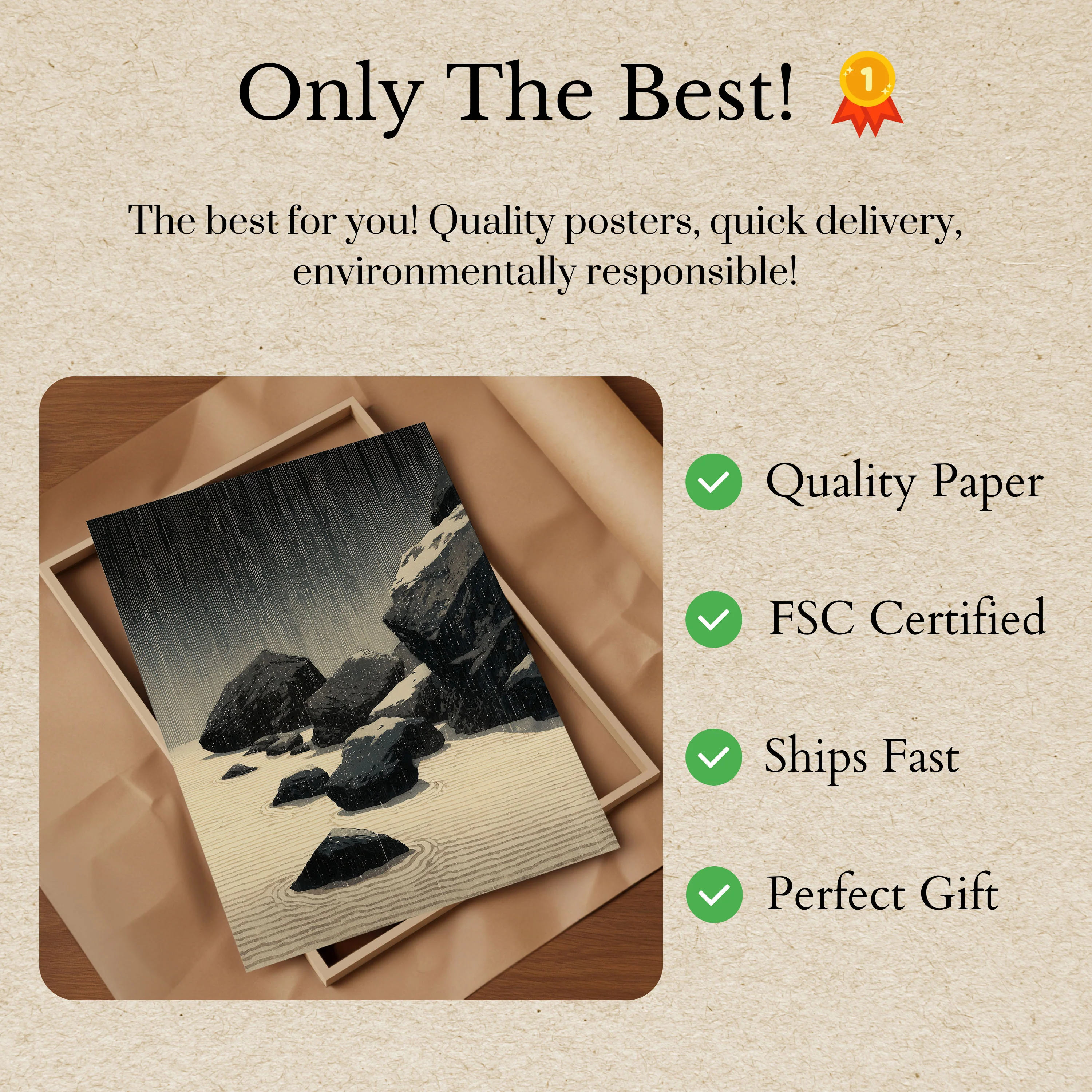 Zen Garden Meditation Stone Poster - Image 3