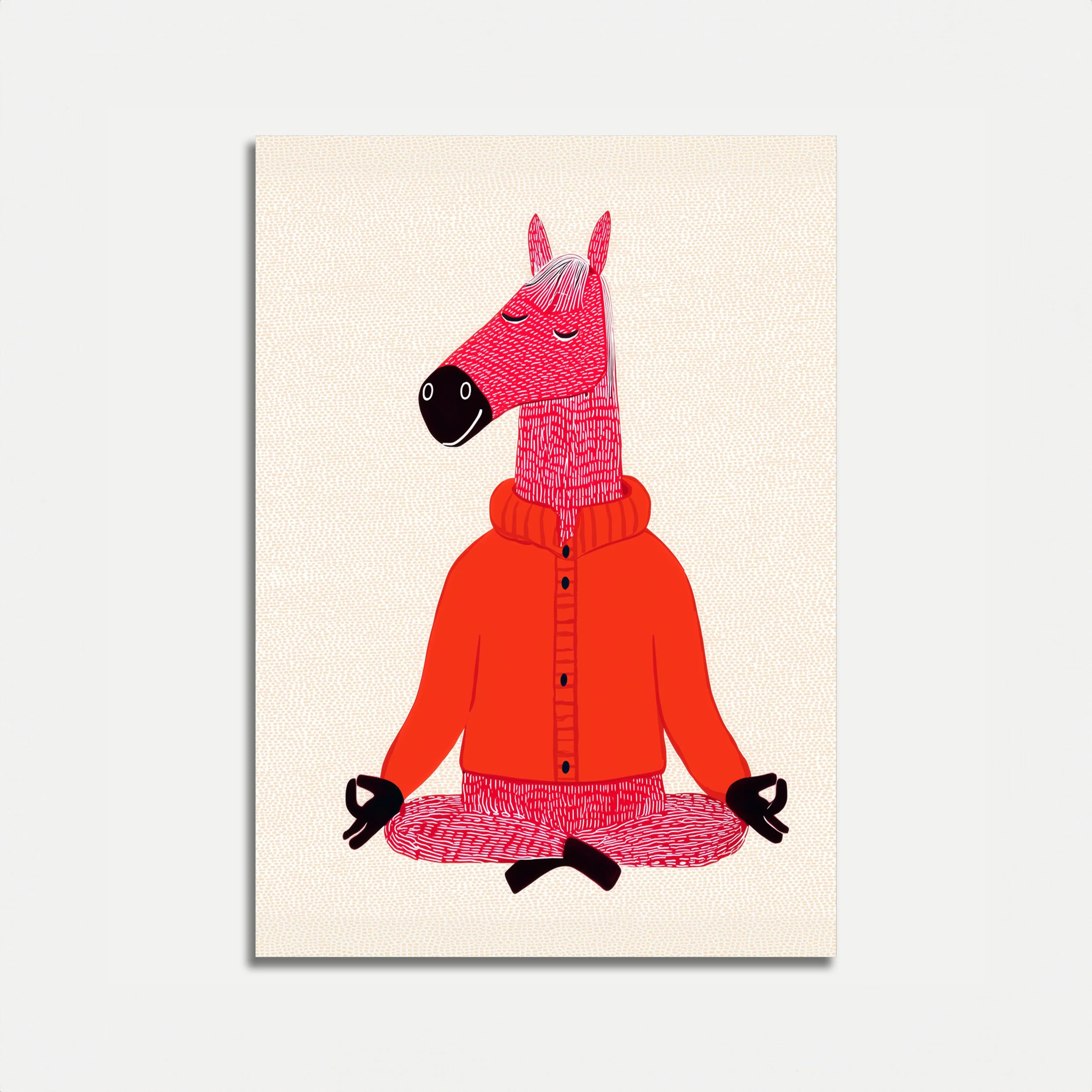 Zen Horse Meditation Poster