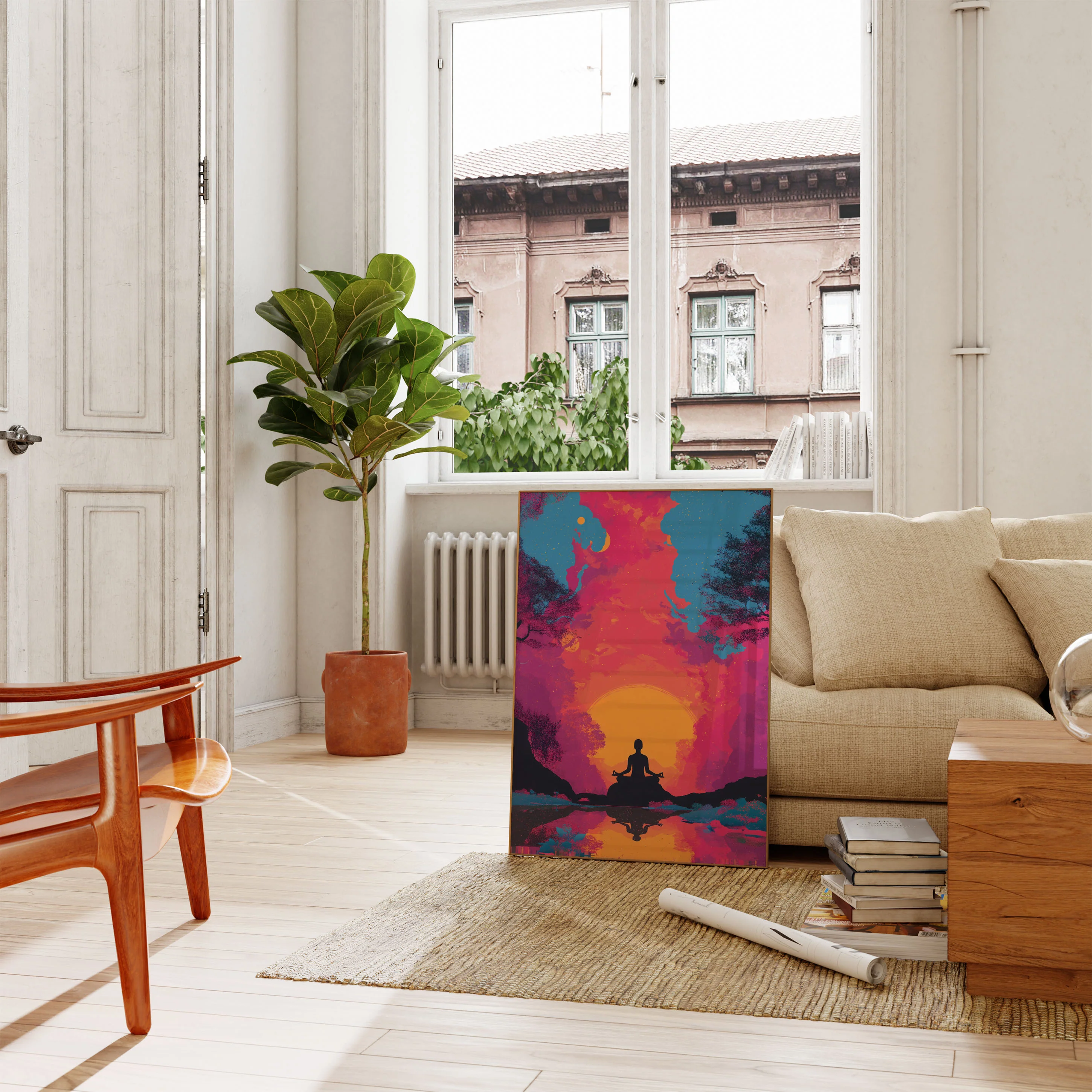 Zen Meditation Sunset Poster - Image 2