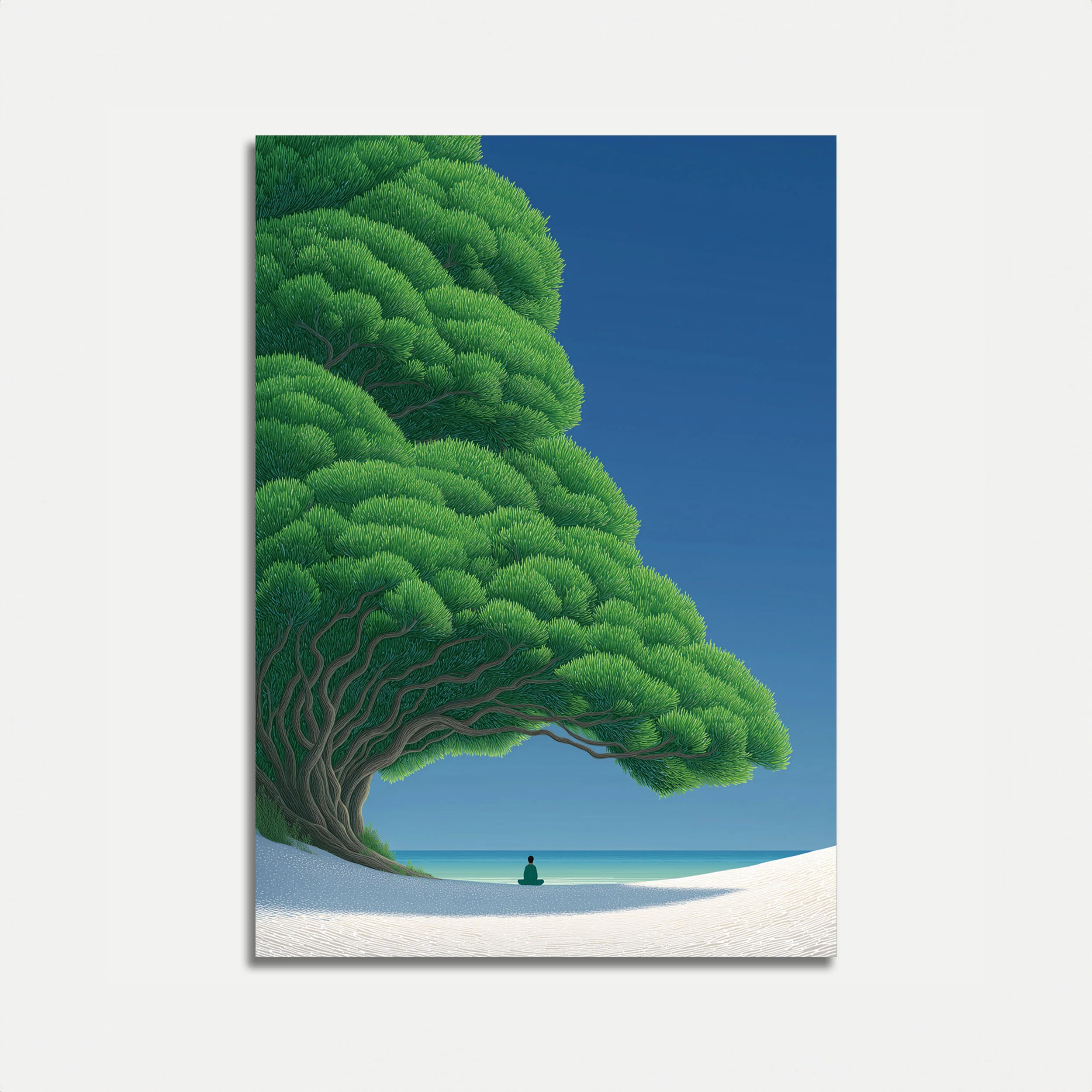 Zen Meditation Under Ancient Tree Poster