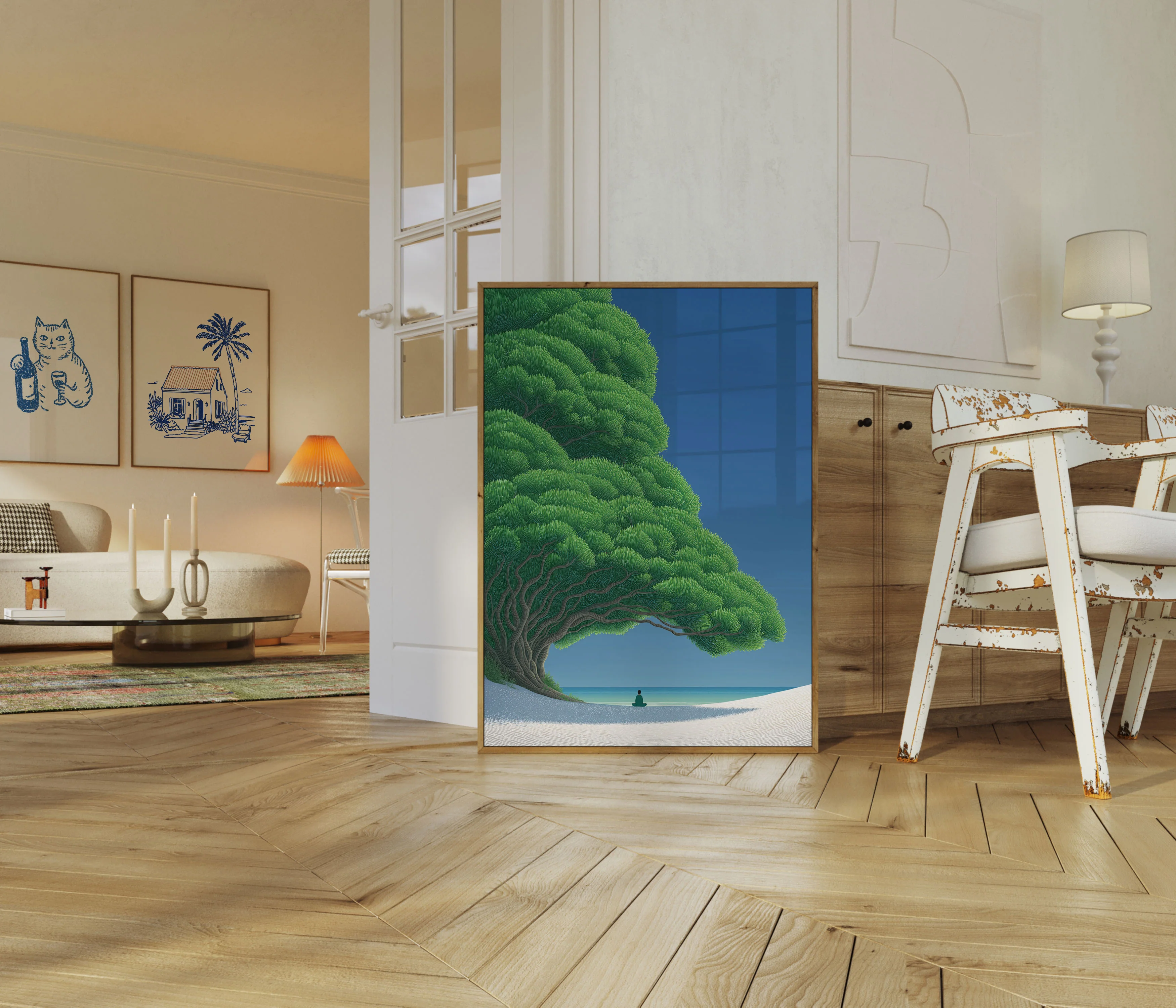 Zen Meditation Under Ancient Tree Poster - Image 5