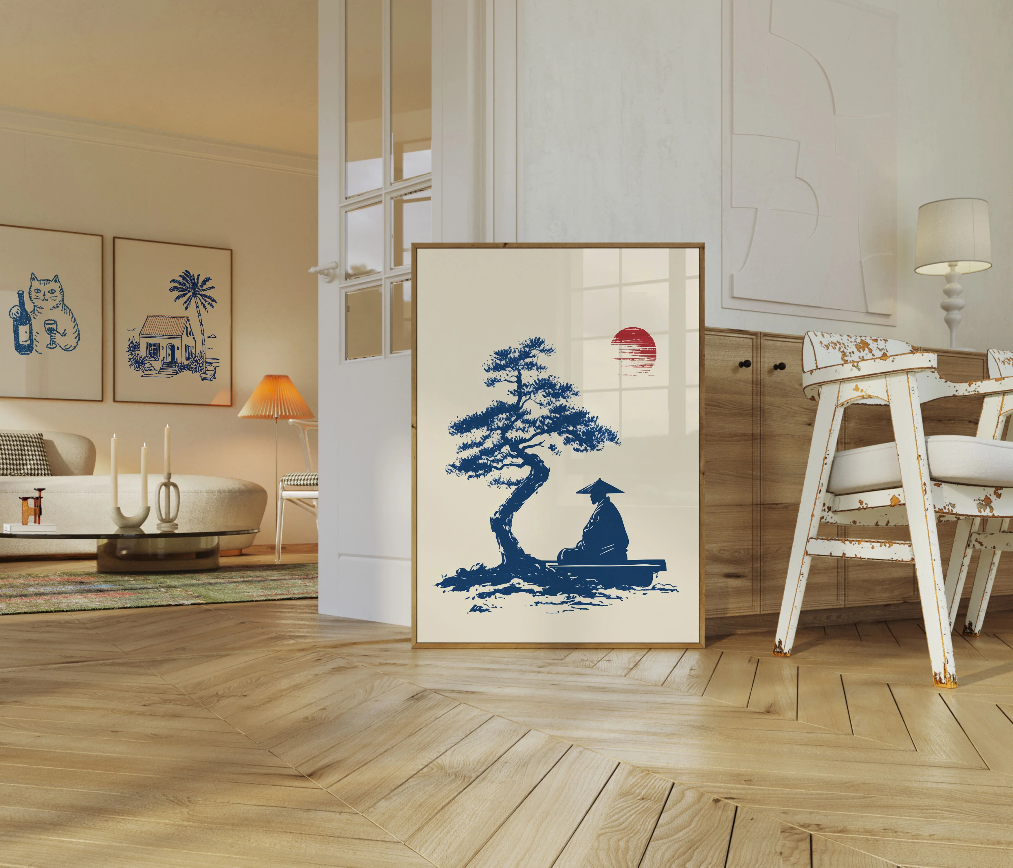 Zen Monk Bonsai Tree Poster - Image 5