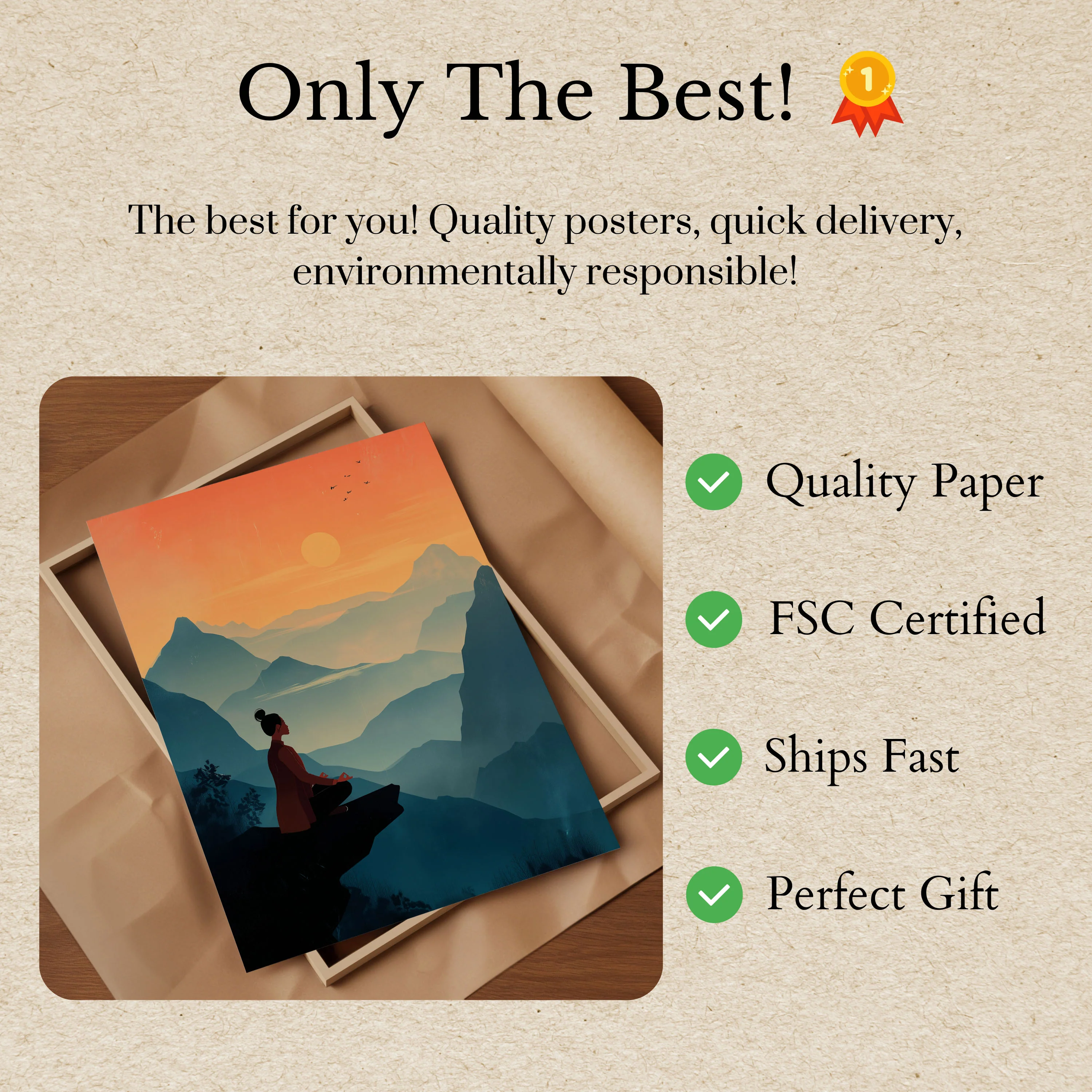 Zen Mountain Meditation Poster - Image 3