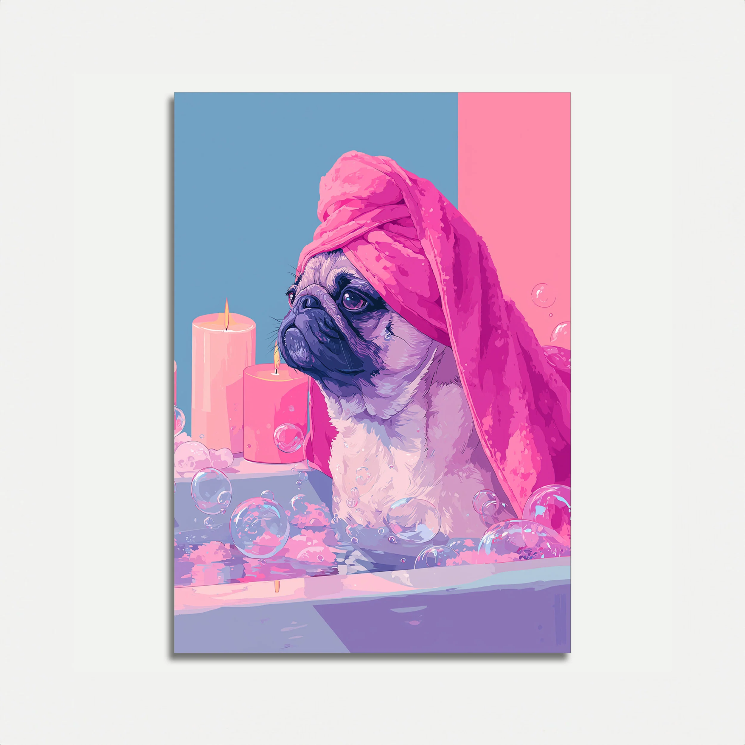 Zen Pug Spa Day Poster