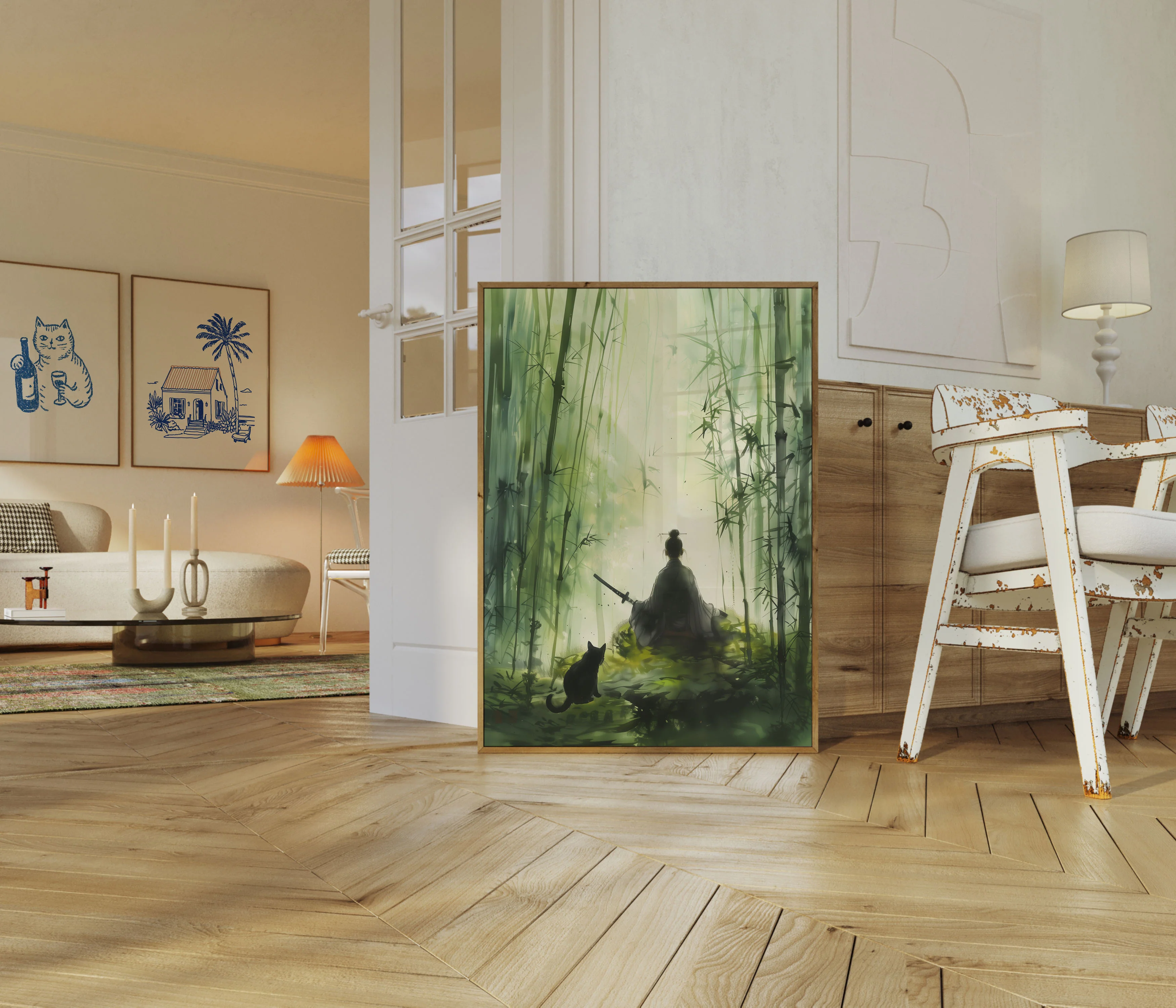 Zen Samurai Bamboo Forest Poster - Image 5