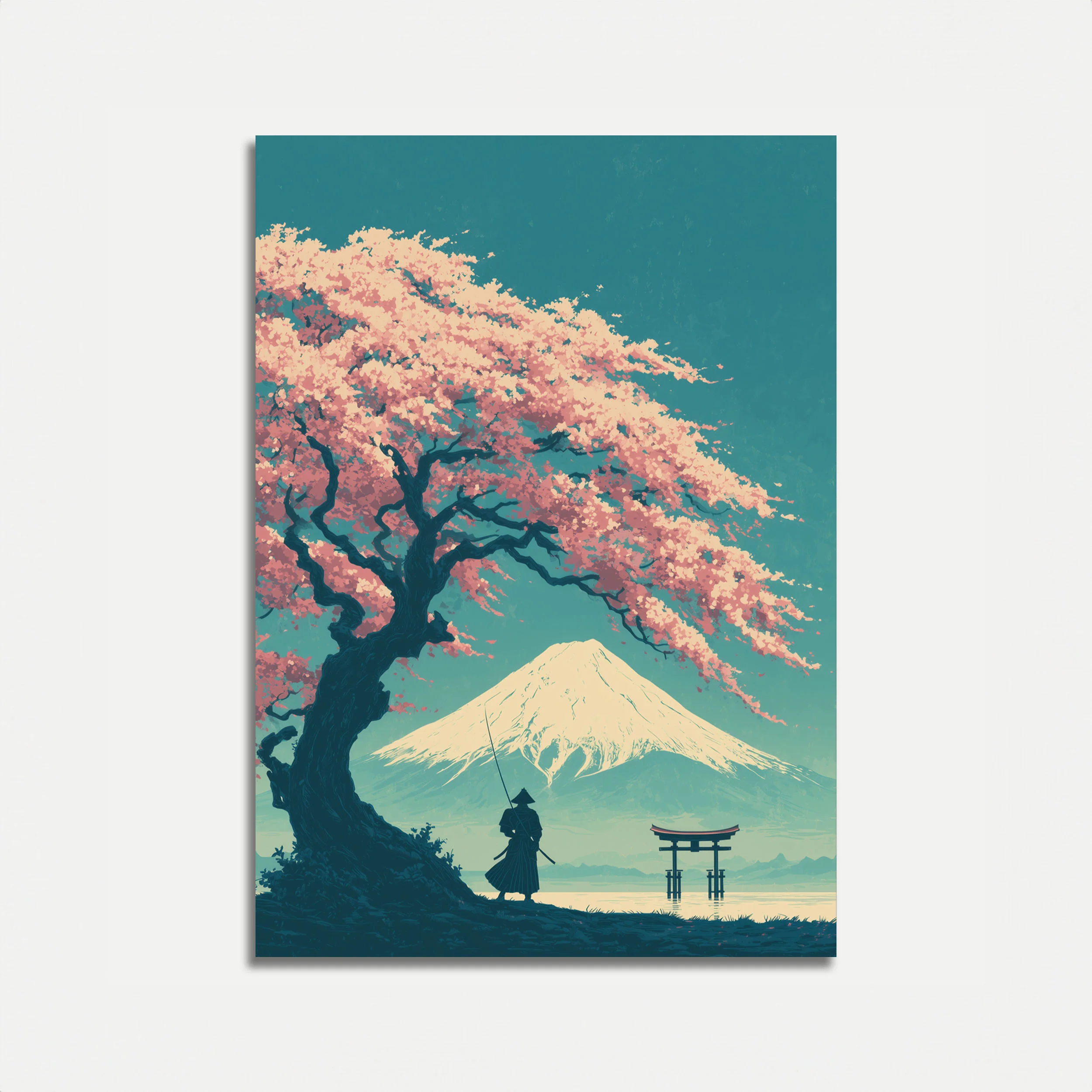 Zen Samurai Mount Fuji Poster