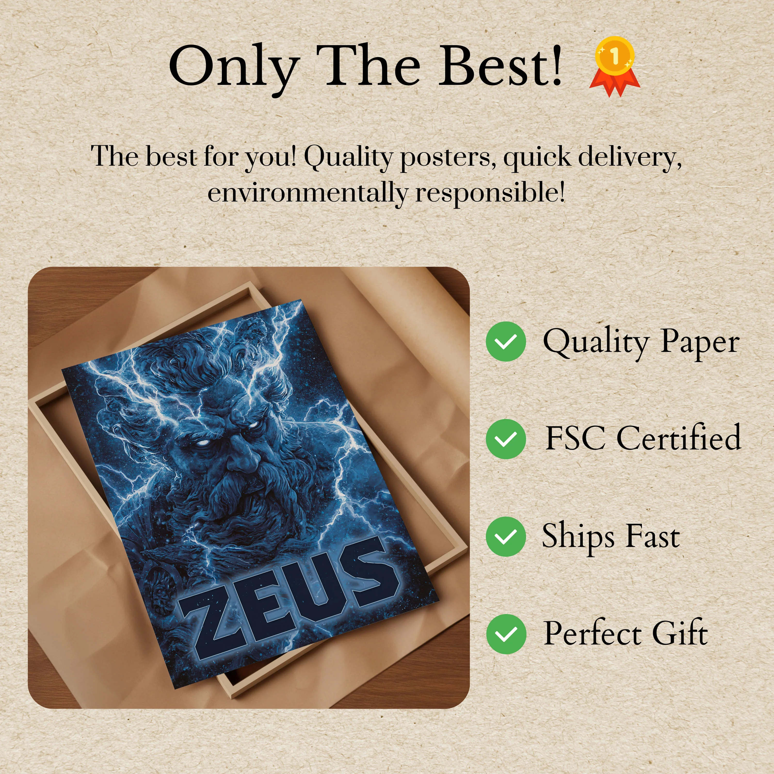 Zeus Storm God Poster - Image 3